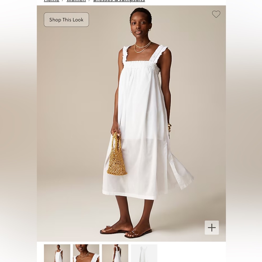 J. Crew Cotton Voile Ruffle Trim Shift Dress